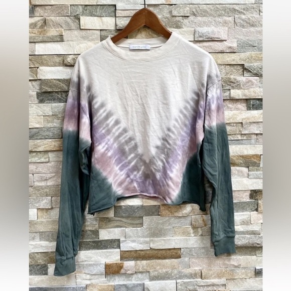 Daydreamer  Tie Dye Long Sleeve Crop Tee in Dusty Rose size XS FLAWED. - Picture 6 of 8